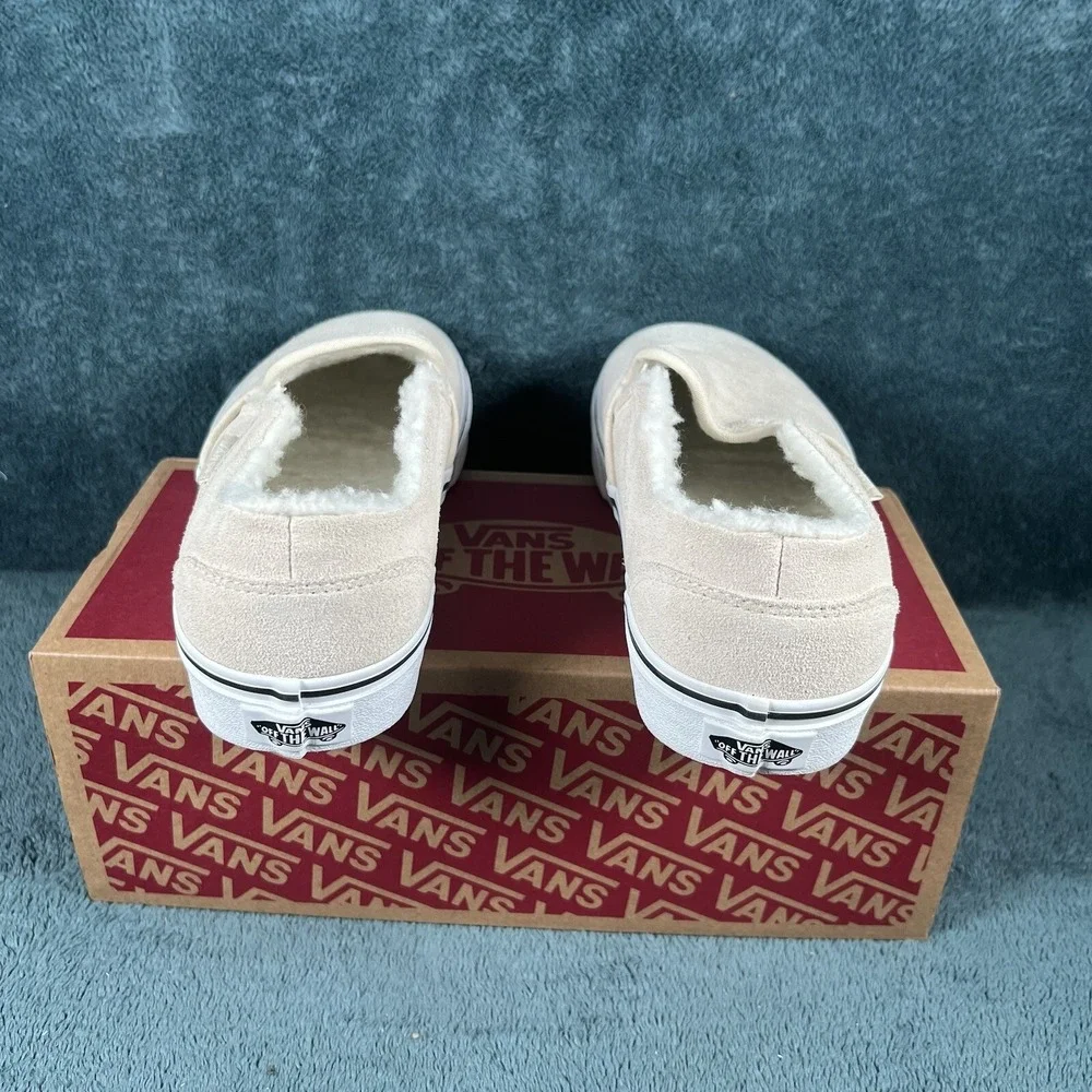 Vans Asher Slip On‎ Shoes Women's Size 6 Suede Sherpa Desert Taupe Sneakers